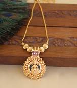 Kerala style gold plated temple pendant chain
