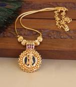 Kerala style gold plated krishna pendant chain