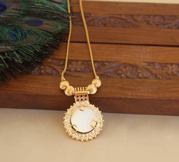 Kerala style gold plated krishna pendant chain 3