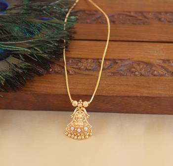 Kerala style gold plated temple pendant chain 1
