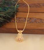 Kerala style gold plated temple pendant chain