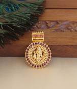 Kerala style gold plated krishna pendant