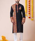 Black heavy rayon navratri special traditional kurta pyjama