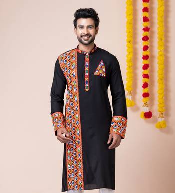 Black heavy rayon navratri special traditional only kurta 1