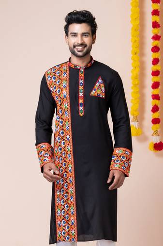 Black heavy rayon navratri special traditional only kurta