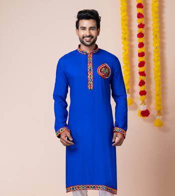 Blue heavy rayon navratri special traditional only kurta 1