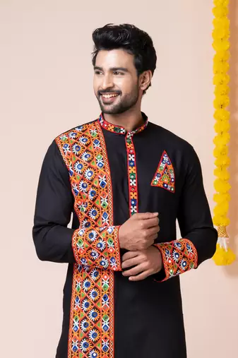 Black heavy rayon navratri special traditional only kurta