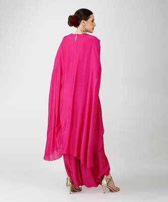 Fuschia banarasi silk kaftan set 5