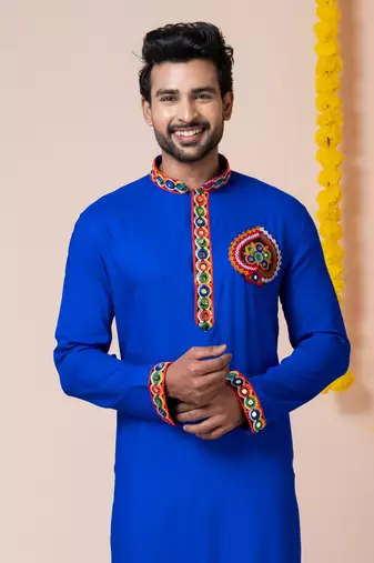 Blue heavy rayon navratri special traditional only kurta