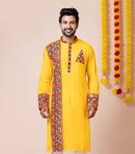 Yellow heavy rayon navratri special traditional only kurta