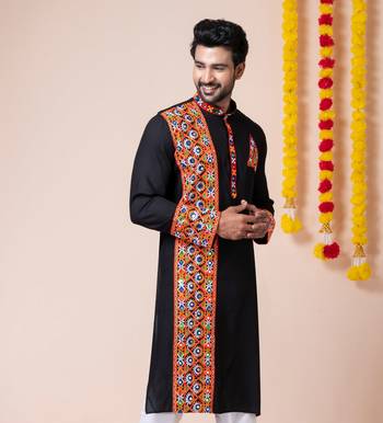 Black heavy rayon navratri special traditional only kurta 3