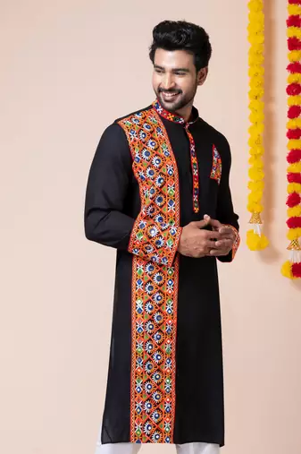 Black heavy rayon navratri special traditional only kurta