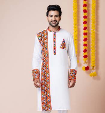 White heavy rayon navratri special traditional only kurta 1