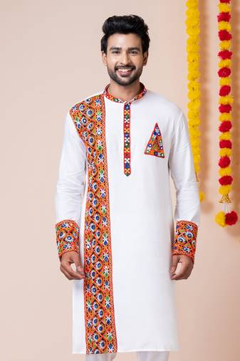 White heavy rayon navratri special traditional only kurta