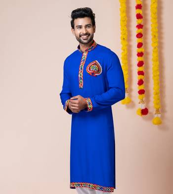 Blue heavy rayon navratri special traditional only kurta 3
