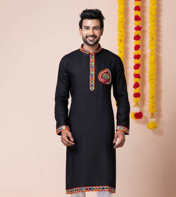 Black heavy rayon navratri special traditional only kurta 1