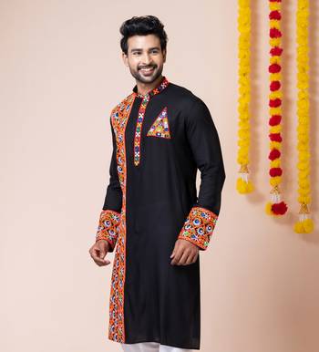 Black heavy rayon navratri special traditional only kurta 4
