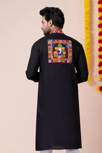 Black heavy rayon navratri special traditional only kurta