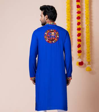 Blue heavy rayon navratri special traditional only kurta 5