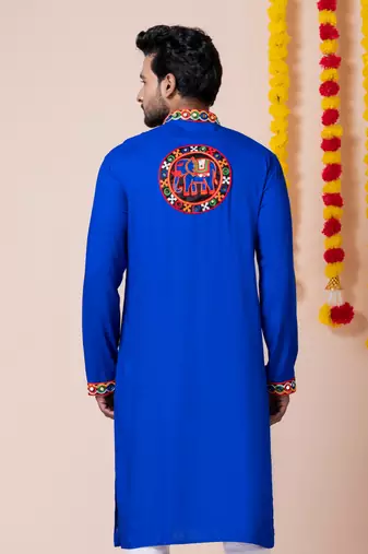 Blue heavy rayon navratri special traditional only kurta