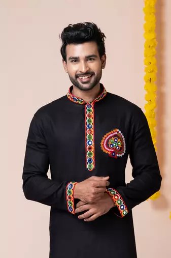 Black heavy rayon navratri special traditional only kurta
