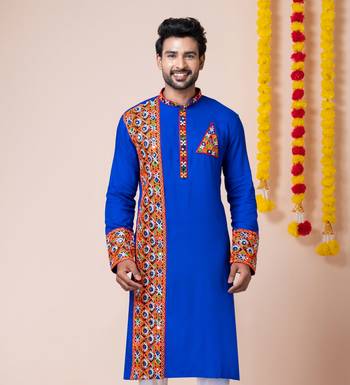 Blue heavy rayon navratri special traditional only kurta 1