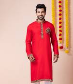 Red heavy rayon navratri special traditional only kurta