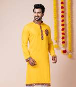 Yellow heavy rayon navratri special traditional only kurta