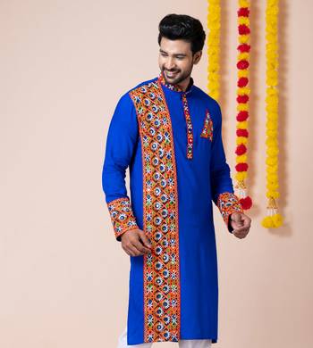 Blue heavy rayon navratri special traditional only kurta 2