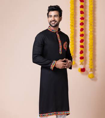 Black heavy rayon navratri special traditional only kurta 3