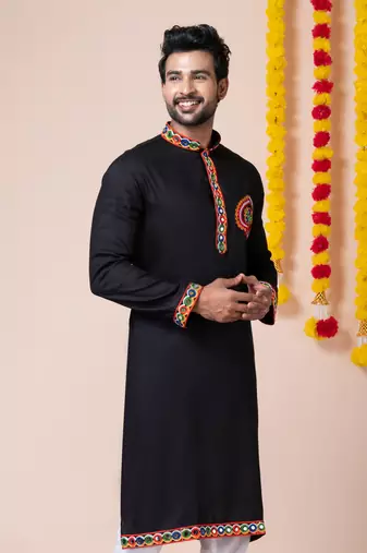 Black heavy rayon navratri special traditional only kurta