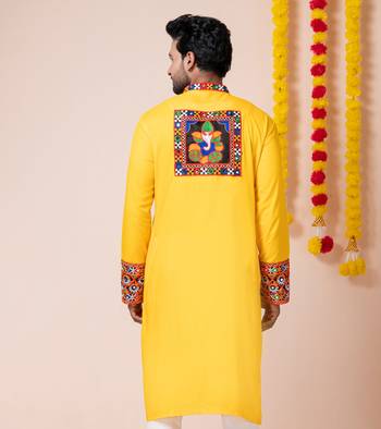 Yellow heavy rayon navratri special traditional only kurta 5