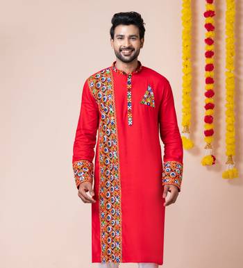 Red heavy rayon navratri special traditional only kurta 1