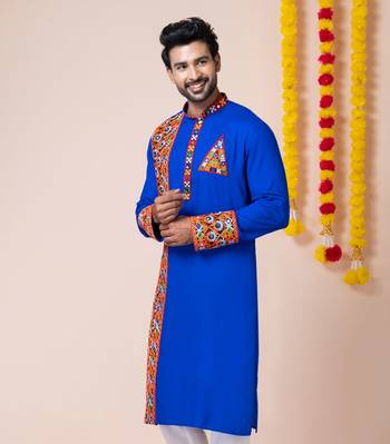 Blue heavy rayon navratri special traditional only kurta 3