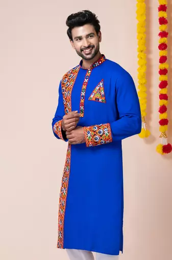 Blue heavy rayon navratri special traditional only kurta