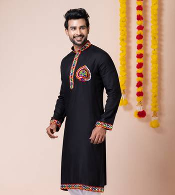 Black heavy rayon navratri special traditional only kurta 4