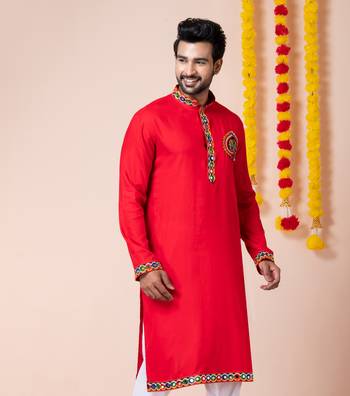 Red heavy rayon navratri special traditional only kurta 3