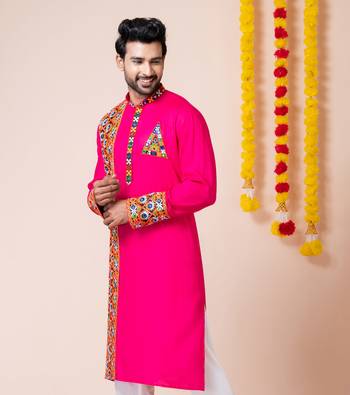 Pink heavy rayon navratri special traditional only kurta 4