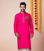 Pink heavy rayon navratri special traditional only kurta