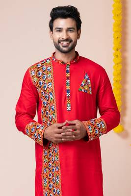 Red heavy rayon navratri special traditional only kurta 2