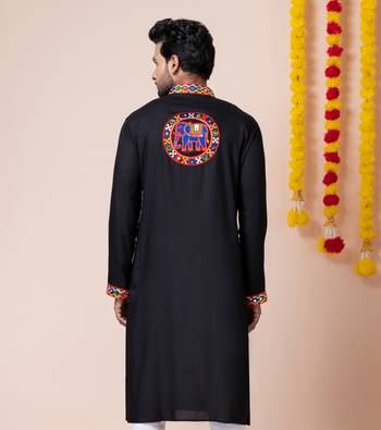 Black heavy rayon navratri special traditional only kurta 5