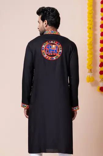 Black heavy rayon navratri special traditional only kurta