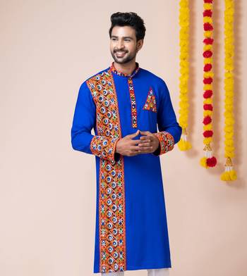 Blue heavy rayon navratri special traditional only kurta 4