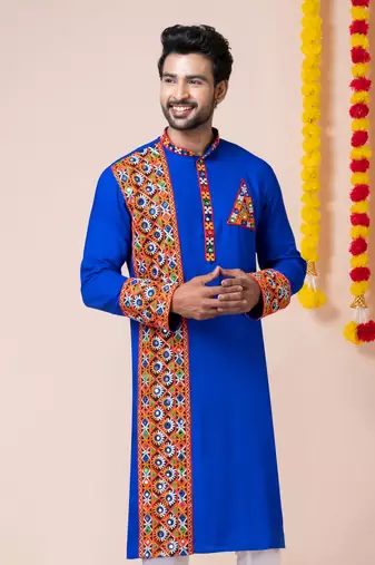 Blue heavy rayon navratri special traditional only kurta