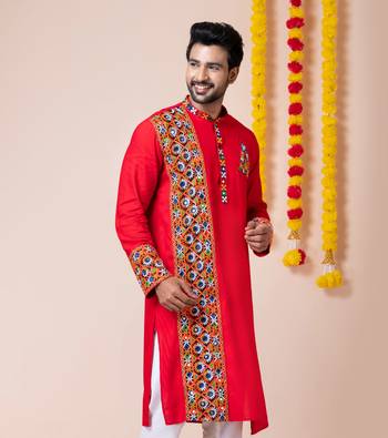 Red heavy rayon navratri special traditional only kurta 3