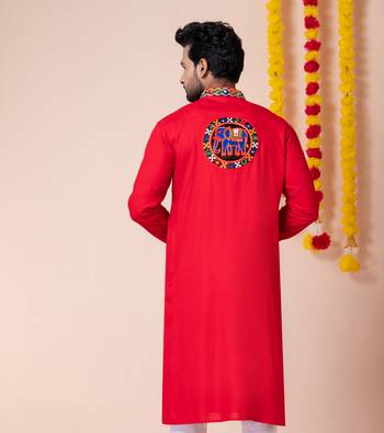 Red heavy rayon navratri special traditional only kurta 5