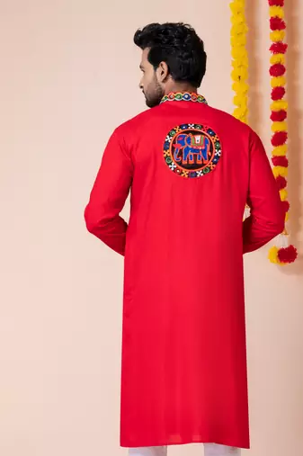 Red heavy rayon navratri special traditional only kurta