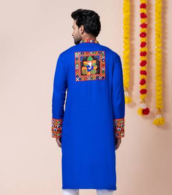 Blue heavy rayon navratri special traditional only kurta 5