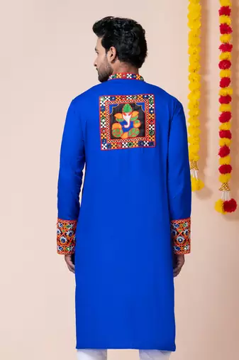 Blue heavy rayon navratri special traditional only kurta