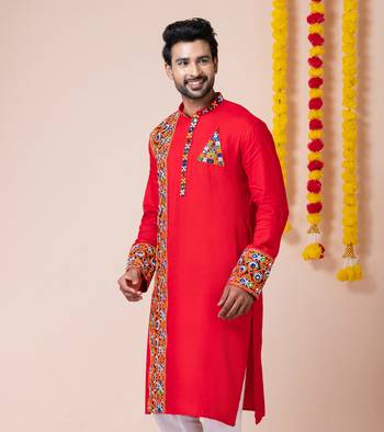 Red heavy rayon navratri special traditional only kurta 4